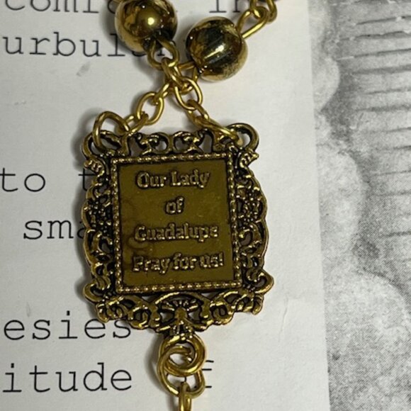 Rosary Beads Prayer Card The 15 Promises of Mary Our Lady of Guadalupe - Picture 4 of 7